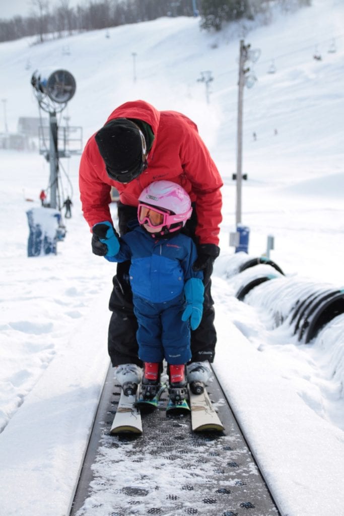 Skiing with a toddler at the Peaks